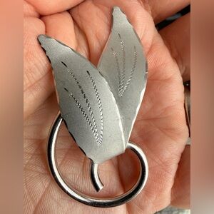 Vintage Bond Boyd Silver Leaf Brooch